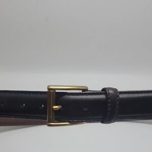 Dockers Dark Brown Leather Belt Gold Buckle 38